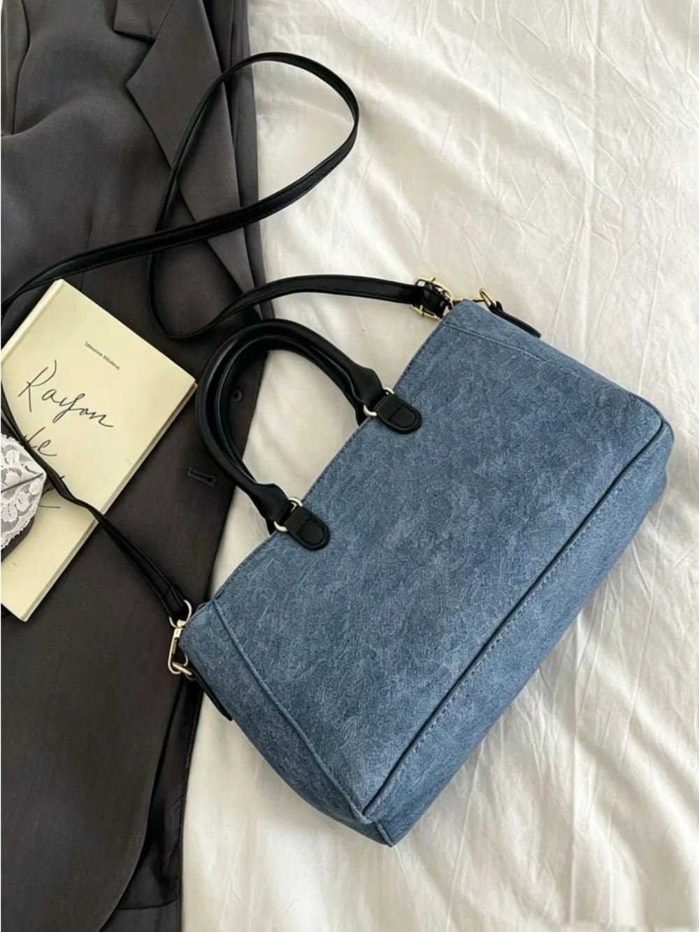 DENIM POCKET PATCH TOTE BAG